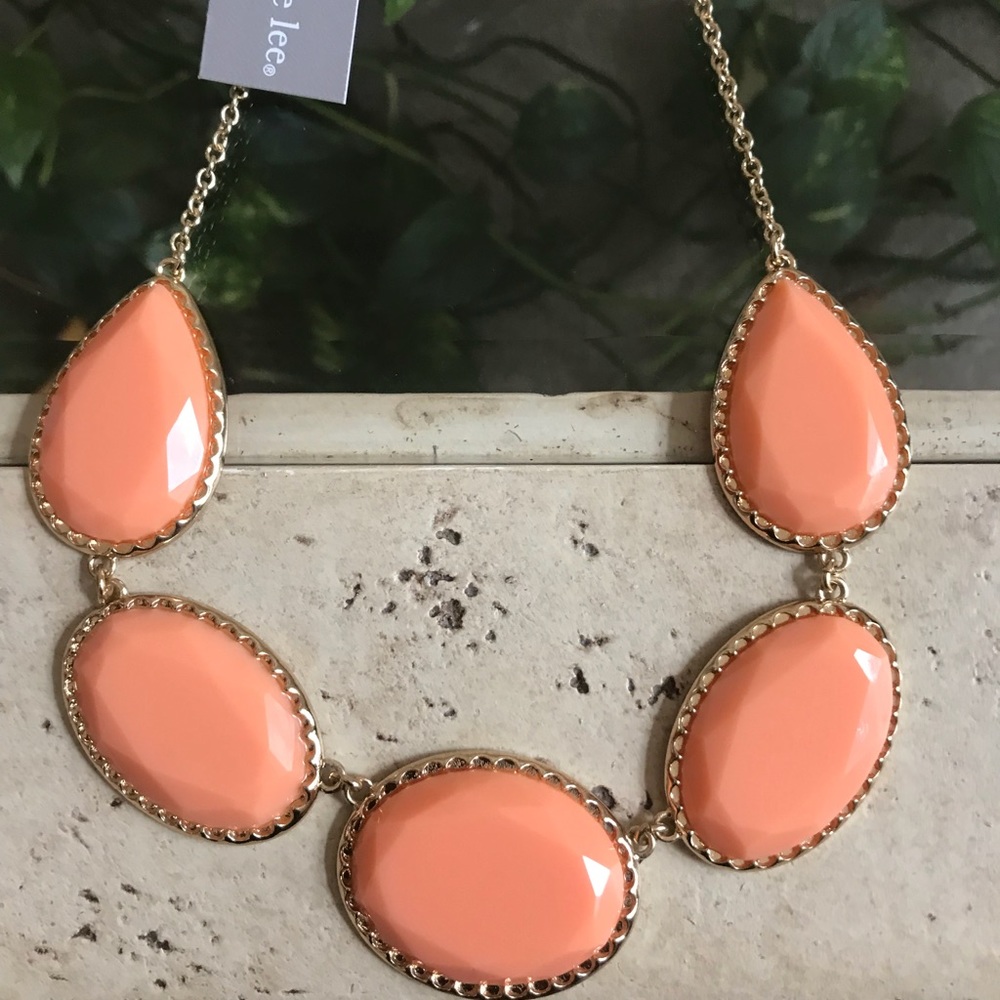 Soft peach statement necklace